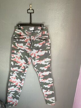 William Rast Skinny Camo Jeans in Green, Pink & White